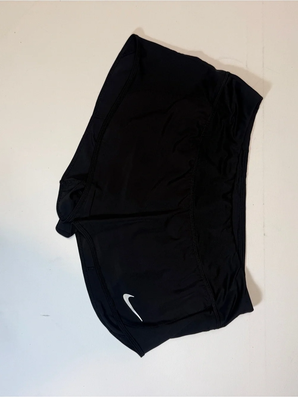 Nike Black Women's Athletic Running Shorts with White Swoosh